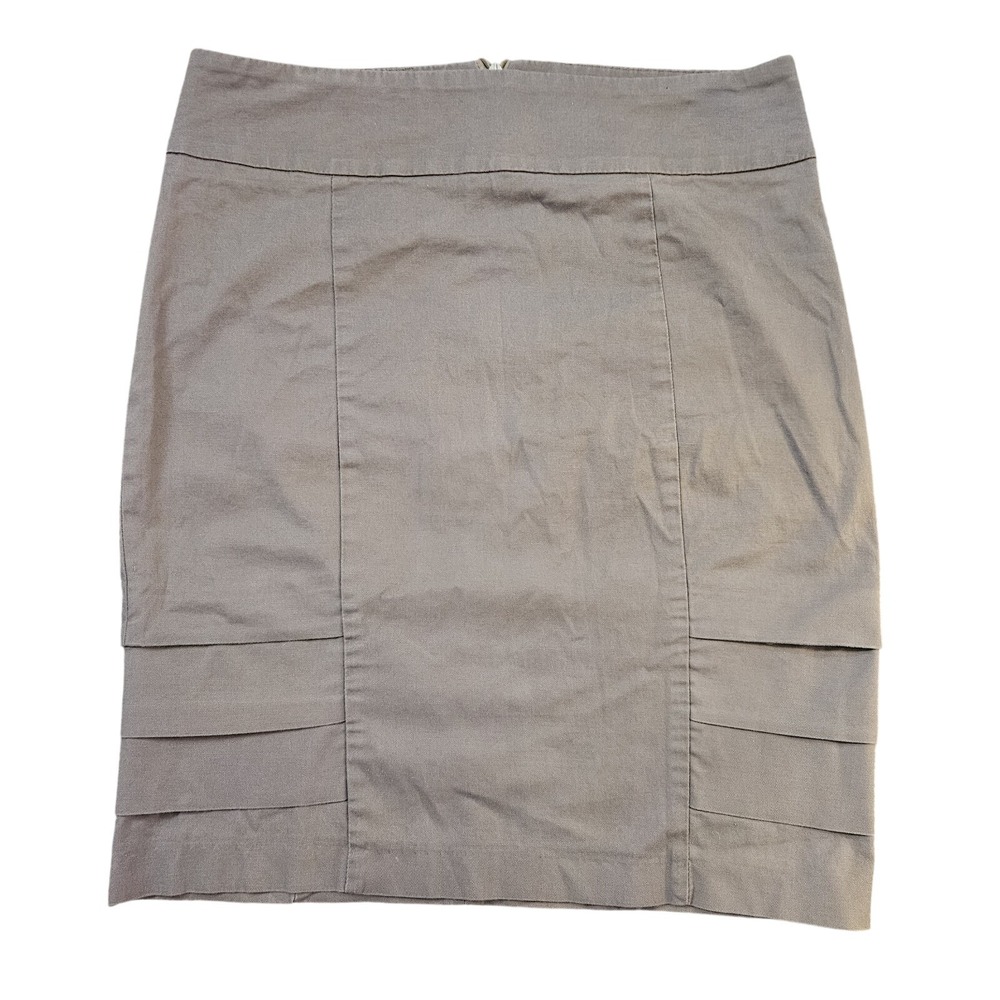 Zara Basic Pleated Pencil Skirt Women's‎ Size M Gray Knee Length